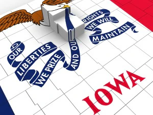 Iowa political map 3D Model