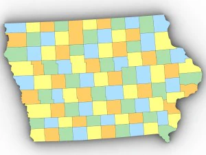Iowa political map 3D Model