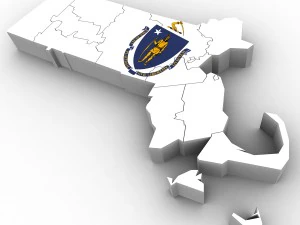 Massachusetts political map 3D Model