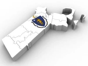 Massachusetts political map 3D Model