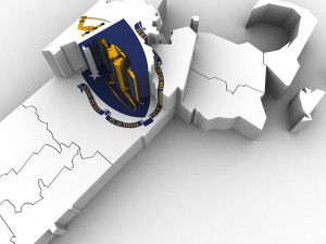Massachusetts political map 3D Modell