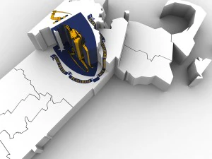 Massachusetts political map 3D Model