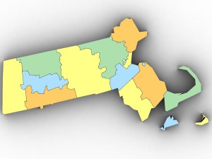 Massachusetts political map 3D Modell