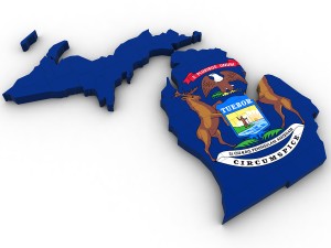 Michigan political map 3D-Modell