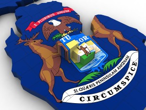 Michigan political map 3D-Modell