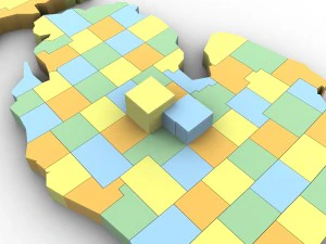 Michigan political map 3D Model