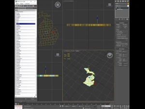Michigan political map 3D Model