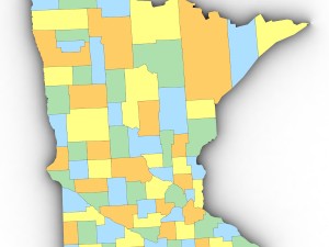 Minnesota political map 3D Model