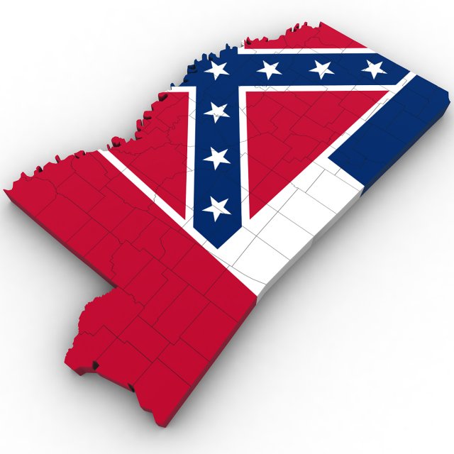 Mississippi political map 3D 模型 .c4d .max .obj .3ds .fbx .stl .blend 