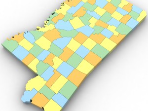 Mississippi political map 3D 模型
