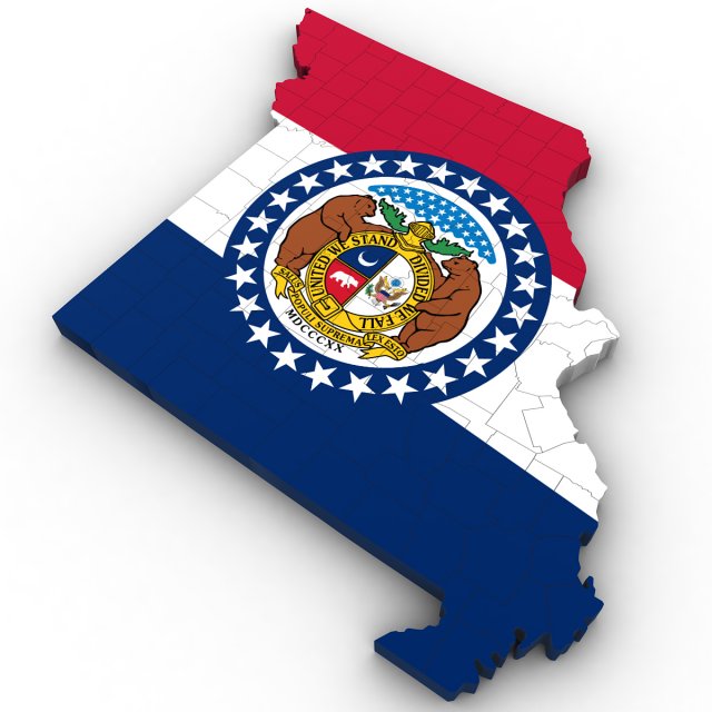 Missouri political map 3D Model .c4d .max .obj .3ds .fbx .stl .blend 