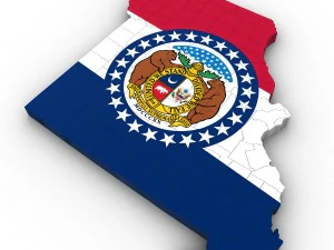 미주리 정치 지도 3D 모델