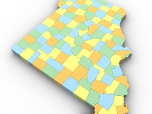 Missouri political map 3D Model