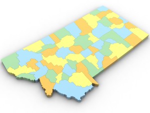 Montana political map 3D Модель