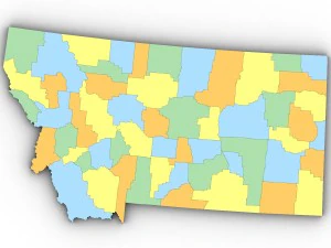 Montana political map 3D Model