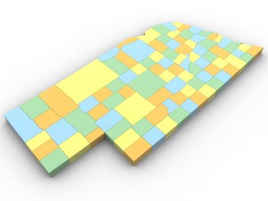 Nebraska political map 3D-Modell