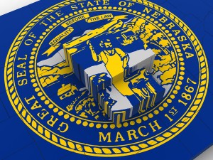 Nebraska political map 3D-Modell
