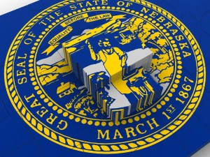 Nebraska political map 3D Model