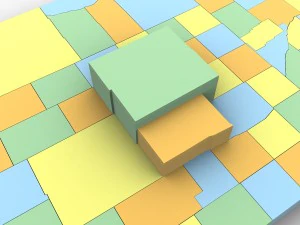 Nebraska political map 3D Model