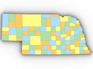 Nebraska political map 3D-Modell