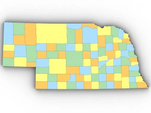 Nebraska political map 3D Model