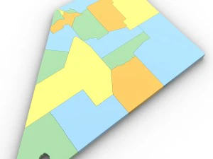 Nevada political map 3D Model