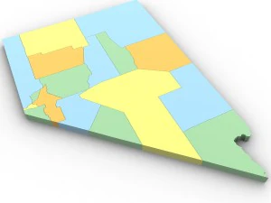 Nevada political map 3D Model