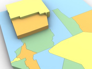 Nevada political map Model 3D