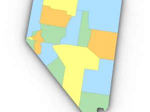 Nevada political map 3D Model