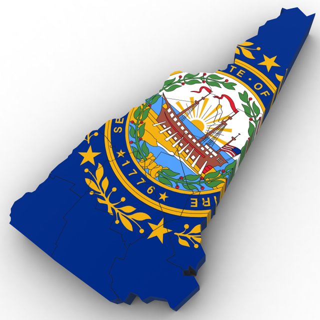 New hampshire political map 3Dモデル .c4d .max .obj .3ds .fbx .stl .blend 