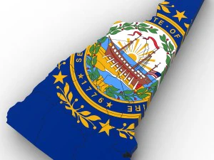 Mapa pol&iacute;tico de New Hampshire Modelo 3D