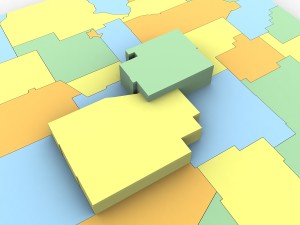 New mexico political map Model 3D