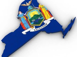 न्यूयॉर्क का राजनीतिक मानचित्र 3D मॉडल