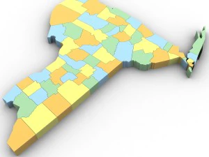 New york political map 3D Model