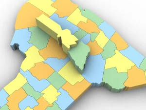 New york political map 3D Model