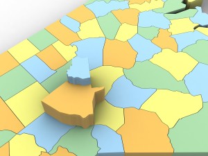 North carolina political map 3D Модель