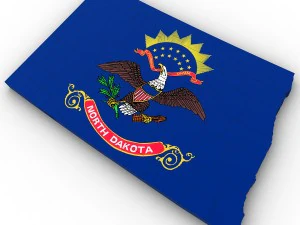 Mapa polityczna Dakoty P&oacute;łnocnej Model 3D