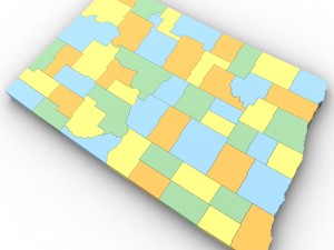 North dakota political map 3D 모델