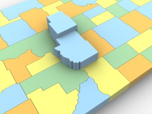 North dakota political map 3D 모델