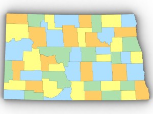 North dakota political map 3D 모델