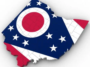 Ohio political map 3D Model