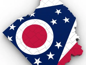 Ohio political map 3D Model