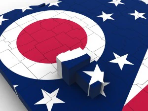 Ohio political map 3D Model
