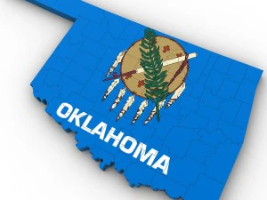 Mapa pol&iacute;tico de Oklahoma Modelo 3D