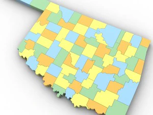 Oklahoma political map 3D Model