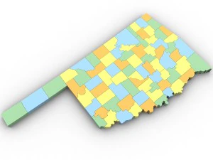 Oklahoma political map 3D Model