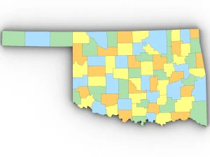 Oklahoma political map 3D Model