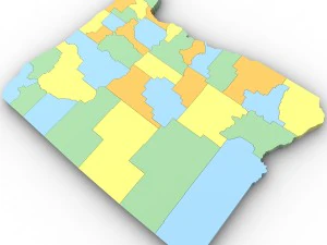 Oregon political map 3D Model