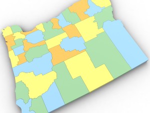 Oregon political map Modelo 3D