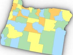 Oregon political map 3D Model